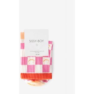 Sissy-Boy - Roze sokken met blokjespatroon