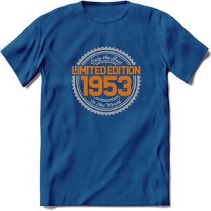 1953 Limited Edition Ring T-Shirt | Zilver - Goud | Grappig Verjaardag en Feest Cadeau Shirt | Dames - Heren - Unisex | Tshirt Kleding Kado | - Donker Blauw - 3XL