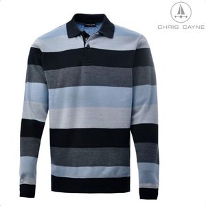 Sweater 3254 zwart/blue streep Chris Cayne - maat M