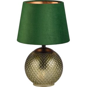 LED Tafellamp - Tafelverlichting - Torna Onno - E14 Fitting - Rond - Groen - Glas
