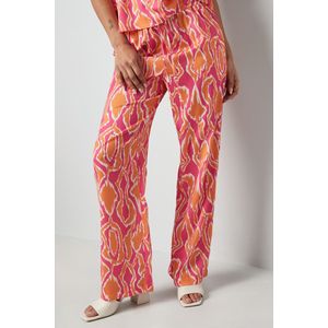 Kleurrijke broek met print - nieuwe collectie - lente/zomer - dames - roze/oranje - maat M