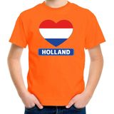 Oranje Holland hart vlag shirt kinderen 122/128