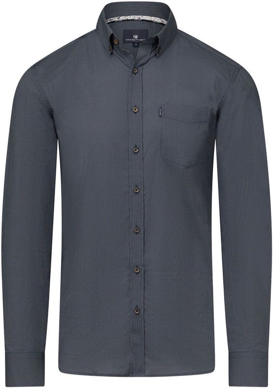 State of Art Heren overhemd lange mouw blauw (Maat: S)