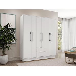 Vente-unique Kast met 6 deuren en 2 lades - L162 cm - Wit - FEOVA