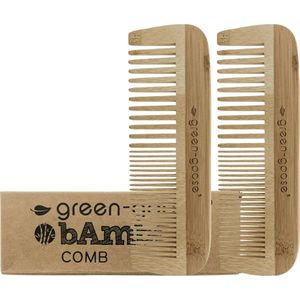 2-delige premium set bamboe haarkammen, haarkammen van bamboehout, duurzame houten kam van massief hout, kapperskammen voor elk haartype (2-delige kammen)
