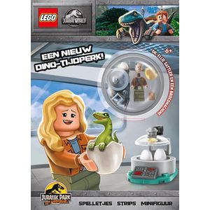 LEGO Jurassic World dinosaurus doeboek + LEGO minifiguur Dr. Ellie & Dino broedmachine - Voor kinderen vanaf 6 jaar - Boordevol spelletjes, puzzels en strips - Cadeau speelgoed jongen 7 jaar / 8 jaar / 9 jaar / 10 jaar