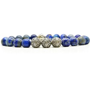 Beaddhism - Armband - Lapis - Zilver - Kashmir 3 - 8 mm - 20cm