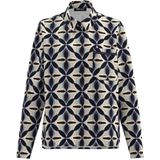 Frank Walder Dames blouse beige (Maat: 36) - Halslijn: Polokraag,