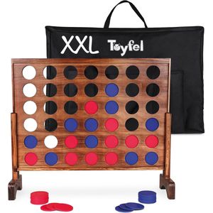 Toyfel XXL Speelgoed Vier op een Rij - Houten Spel voor Kinderen en Familie