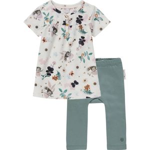 Noppies - kledingset - 2 delig - jurk Malartic gebloemd - legging Abby groen - Maat 56