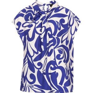 DreiMaster - Klassik Blouse - Enziaan/Wit - Blouseshirt