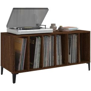 Platenspeler Meubel - LP-kast - Platenspelerkast - Draaitafelstandaard - Platenspelerstandaard - Vintage Displayplank - Bruineiken