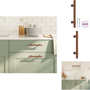 vidaXL Handvat - Handvatten - Handgreep Voor Kast - Handgreep - Handvatten 20 st 96 mm roestvrij staal bronskleurig