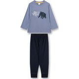 Sanetta - Pyjama - Blauw - Katoen - Lange Mouwen - Mammoetmotief