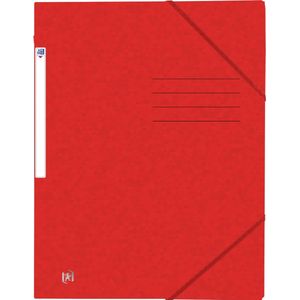 Oxford Top File + - elastomap - 3 kleppen - elastiek - A4 - rood - pak 10 stuks