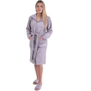 Badjas Met Rits Bamboe Grijs - XL - unisex - wafel - dames - sauna