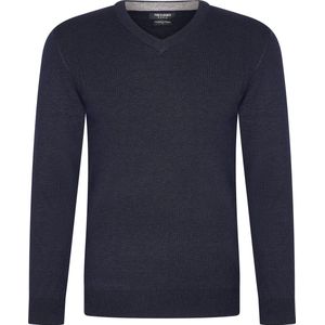 YVES ENZO Heren Trui Cashmere V-hals - Heren Sweater - Trui Heren Longsleeve - Maat XL - Navy
