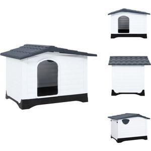 vidaXL Hondenhok - PP - 90.5 x 68 x 66 cm - Duurzaam - Goede ventilatie - Praktisch dak - Verhoogde vloer - Hok