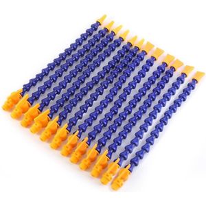Coolant Flexible Coolant Hose, Universal Spray, Plastic, Water Oil, 12 Pieces, 1/4 Inch PT Threaded Hose/Round Sprayer for CNC Lathe with Valve, Blue, Yellow Accessories Replacement