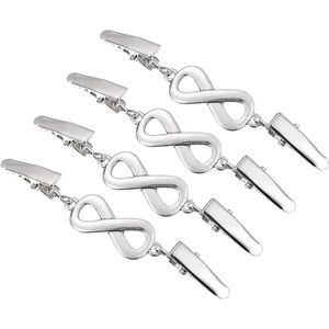 4 stuks retro pullover clips voor het vastzetten van kleding - zilverkleurig, set van hemd en sjaal clips