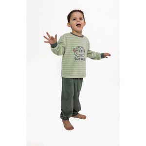 Outfitter - Jongens Pyjama - Velours - Monkey - Groen - Maat 92
