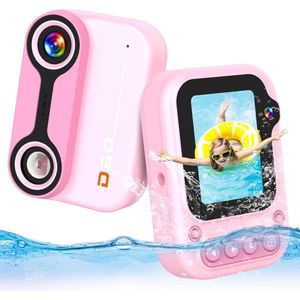 12MP 1080P HD Kinderen Onderwatercamera Camcorder 3M/10ft Waterdichte Camera met Lanyard 2 Inch LCD Scherm 32GB SD Kaart Draagbare Cadeaucamera voor Jongens en Meisjes