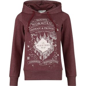 Harry Potter Marauder's Map Dames Trui met capuchon - bordeaux - L