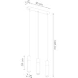 - LED Hanglamp beton hout ZANE - 3 x GU10 aansluiting