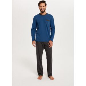 Italian Fashion Jansen- pyjama voor heren - 100% katoen, blauw/grijs XL