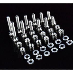 Universele platenspeler headshell montageschroeven. Set van 6 maten, aluminium, M2,5