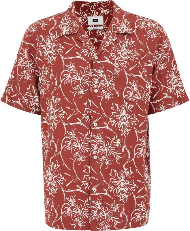 WE Fashion - Heren Overhemd - Roestbruin - Regular Fit - Viscose