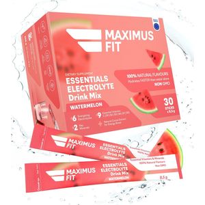 MaximusFit Elektrolyten - Elektrolyten Poeder - 30 zakjes van 8.5g - Weinig Suiker - Keto Friendly - Watermeloen