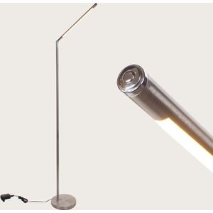 Staande Ugello leeslamp | 1 lichts | grijs / staal | metaal | 120 / 160 cm | Ø 19 cm voet | vloerlamp | dimbaar | modern design
