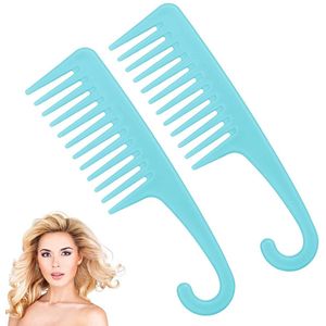 Gsedaox- Professionele Haarkam-Licht - Met extra brede Tanden- Met Ophangoog- Antistatatisch- Kam-Barbierskam- Blauw