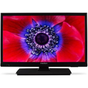 MEDION E8192501 47 cm (19 inch) HD-tv met dvd-speler (perfect voor camping, camper, vrachtwagen, tuin, 12V auto-adapter, drievoudige tunerontvanger, HDMI, USB, MD 819001)