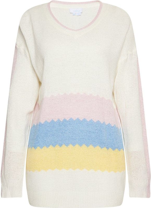 usha BLUE LABEL Trui  blauw / geel / oudroze / wit