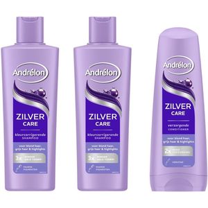 Andrélon Zilver Care Pakket - 2 x Shampoo & 1 x Conditioner
