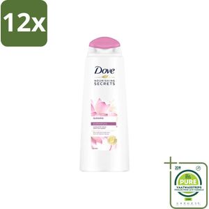 Dove Nourishing Secrets - Shampoo - Roze lotus & Rijstwater - 250 ml - Voordeelverpakking - 12 stuks - Glans Shampoo - Dove Shampoo