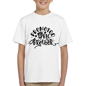 Grote broer - Kinder T-shirt - Wit - Maat 98 /104 - T-shirt leeftijd 3 tot 4 jaar - Grappige teksten -geboorte Cadeau - T- Shirt cadeau - - verjaardag - Kadootje - ik word grote broer