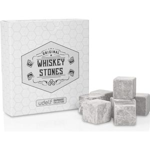 Whiskystenen set - 12 marmeren whisky-ijsblokjesstenen voor alle drankjes, geschenkverpakking, herbruikbare whisky-ijsblokjes met stoffen tasje met trekkoord, cadeaus voor mannen, grijs