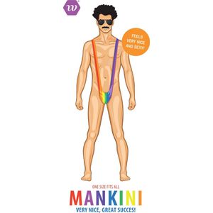 Regenboog Mankini - Borat string - Regenboog - Kostuum - Carnaval - Vrijgezellenfeest