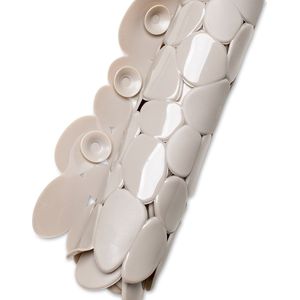 Wicotex Badmat 68x35cm - Antislip Mat – Antislipmat bad - Badmat - Schimmelbestendig - Met Zuignappen – Luxe stenen look - Wasbaar - TAUPE
