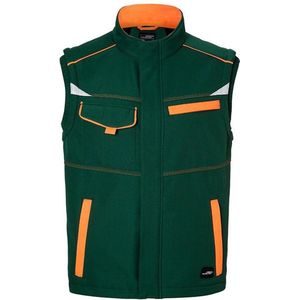 James and Nicholson Uniseks werkkleding Softshell Vest Level 2 (Donkergroen/oranje)