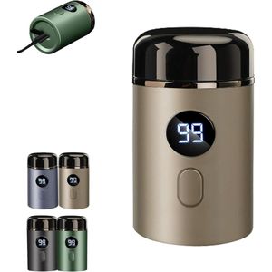 Scheerapparaat - Mini-scheerapparaat voor heren, elektrisch mini-scheerapparaat, afwasbaar, draadloos, USB-reisset, nat en droog (champagne)