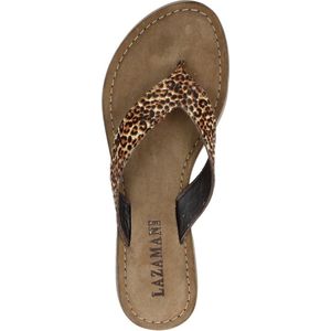 Lazamani Dames slippers Teenslippers - cognac - Maat 37