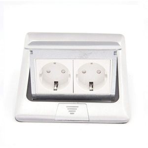 Inbouwstopcontact 2-voudig met kinderbeveiliging voor vloeren en tafels