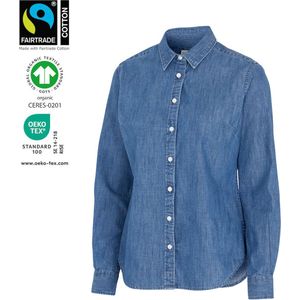 Cottover DENIM SHIRT LADY - GOTS GECERTIFICEERD 141035 - Blauw - 34