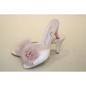 Slippers - Sandaaltjes - Pantoffels - 38 - Licht roze - Kant