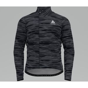 Fietsshirt Odlo Men Midlayer Full Zip Zeroweight Ceramiwarm Odlo Graphite Grey Black