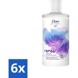 Dove Bath Therapy - Renew - Badschuim & Douchegel - Viooltjes & Hibiscus - 400 ml - Voordeelverpakking - 6 stuks
